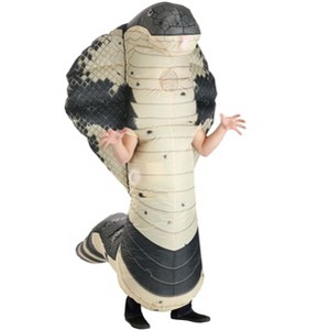 HalloweenCostumes.com One Size Fits Most   Hooded Snake Adult Inflatable Costume | Inflatable Animal Costumes, Gray/Brown - 1 of 4