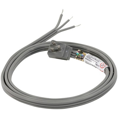 Certified 15-Amp Gray Appliance Power Cord with Right-Angle Plug, 5 Feet