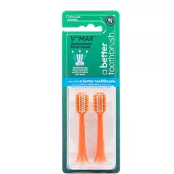 2 Pack V++MAX Replaceable bristle heads for A Better Electric Toothbrush Only - Coral