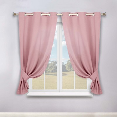 Classic Modern Solid Room Darkening Semi-Blackout Curtains, Grommets, Set of 2 by Blue Nile Mills