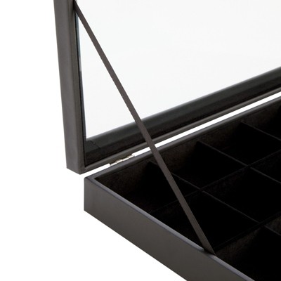 Black Leatherette Jewelry Display Tray with Velvet Lining, 24 Slots