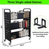 Garvee 200LBS Book Cart, 30x14x49 V-Shaped Rolling Library Cart with 4 Inch Lockable Wheels for Libraries, Offices, Home Shelves, and Schools - 2 of 4
