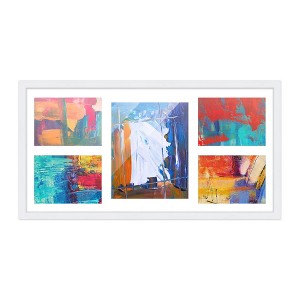 PosterPalooza | White Finish Collage Frame - White Mat, 20 Frame Sizes to Choose From, UV Acrylic - 1 of 4