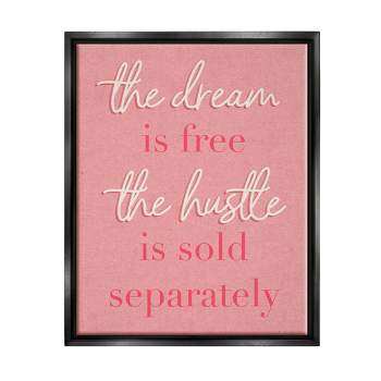 Stupell Industries The Dream Is Free Fashion Modern Pink Textured Word Design