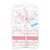 Hudson Baby Infant Girl Cotton Rich Flannel Receiving Blankets Bundle, Unicorns Rainbows, One Size - 2 of 4