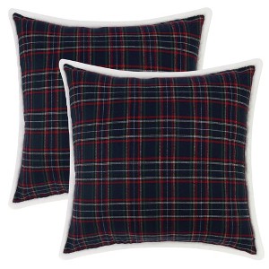 Unique Bargains Home Office Restaurant Double-Sided Plaid Decorative Pillow Covers 2 Packs - 1 of 4