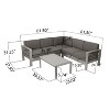 Christopher Knight Home Cape Coral Outdoor V-Shape Aluminum 5 Seater Sectional Sofa Set with Water-Resistant Cushions - 3 of 4