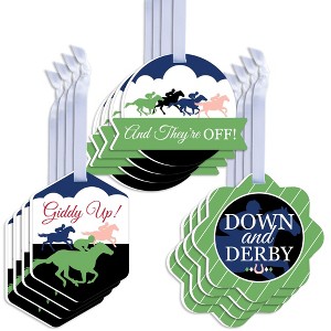 Big Dot of Happiness Kentucky Horse Derby - Assorted Hanging Horse Race Party Favor Tags - Gift Tag Toppers - Set of 12 - 1 of 4