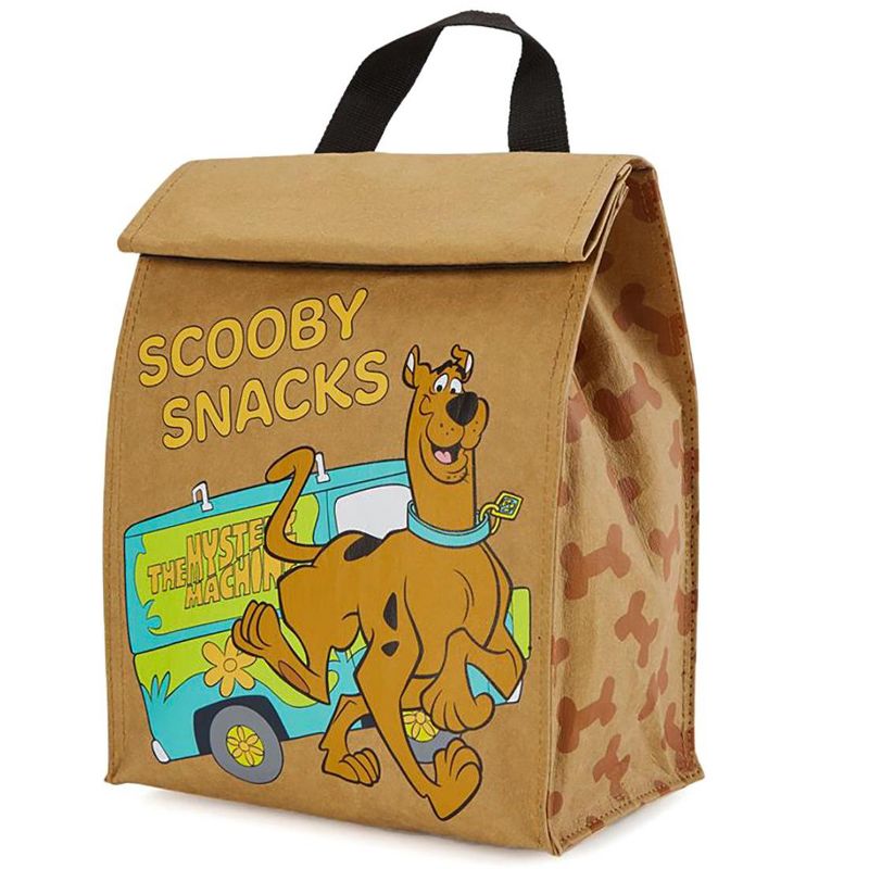 Scooby-Doo Scooby Snacks Roll Top Brown Sack Insulated Lunch Sack Tote brown, 1 of 5