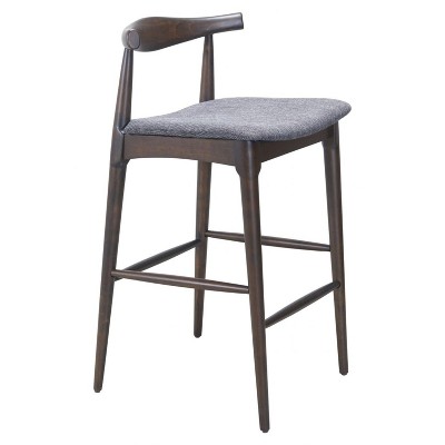 Barstool – 39" H, Gray & Espresso – Rubberwood Frame (Set of 2) – Zuo Modern