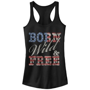 Juniors Womens Lost Gods Born Wild and Free Racerback Tank Top - 1 of 4