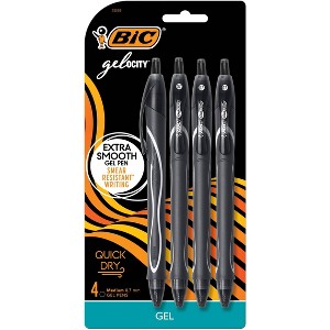 BIC Gel-ocity 3pk Gel Pens Medium Black Ink: Quick Drying 0.7mm School Supplies, Art & Office Stationery - 1 of 4
