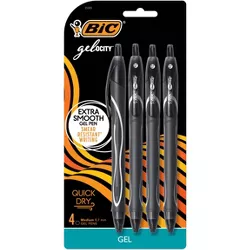 BIC Gel-ocity Quick Dry Gel Pens 0.7mm Medium Point Black 4ct