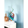 HomeRoots 14" Clear Red Blue Yellow Murano Glass Modern Abstract Tabletop Sculpture - 2 of 4