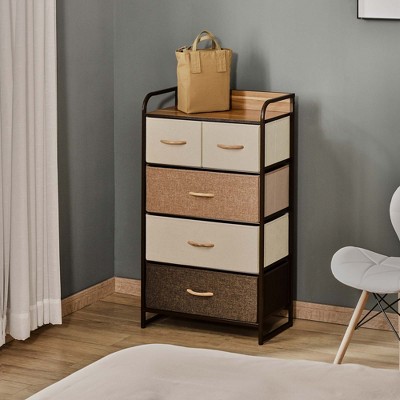 NicBex 4/5/7 Fabric Drawer Dresser,Modern Closet Dressers Chest of Drawers with Steel Frame and Wood Top for Bedroom,Living Room,Entryway