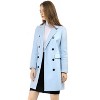 Allegra K Women's Elegant Notched Lapel Double Breasted Long Sleeve Winter Overcoat - 4 of 4