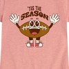 Girls' - Instant Message - Tis The Season Football Mascot Fitted Short Sleeve Graphic T-Shirt - 2 of 4