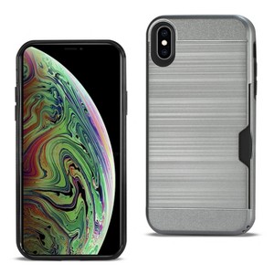 Reiko iPhone XS Max Slim Armor Hybrid Case with Card Holder in Gray - 1 of 4