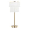 LumiSource (Set of 2) Fringe 25" Contemporary Metal Buffet Lamps Royal Gold Metal and White Fringe from Grandview Gallery: Elegant Accent Lighting - 3 of 4