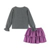 Andy & Evan  Kids  Purple Long Sleeve Top w/Skirt Set - 4 of 4