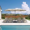 PURPLE LEAF 13ft Patio Market Umbrella and Base Double-Sided Rectangle Outdoor Table Sun Umbrellas with Crank - 2 of 4
