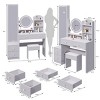 Vanity Table Set Modern with Charging Station and LED Mirror for Bedroom 43.3" - 3irtyhousy - 4 of 4