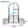 JUJABU Black Metal Garden Arch with Double Gate and Two Side Planter Stands, 79.5'' Wide x 86.6'' High - 2 of 4