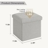 VECELO 46"/30"/15"/11.8" Folding Storage Ottoman Bench, Storage Chest, Linen Fabric Foot Rest Stool, Storage Footstools, Folding Storage Ottoman - 2 of 4