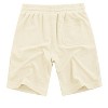 Men's Shorts with Pocket Casual Lounge Shorts Pants Summer Waffle Shorts Drawstring Elastic Waist Running Shorts - Beige S - 3 of 4