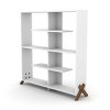 TOAOTBNBO Modern Bookshelf with 8 Open Compartment, Wide Wood Bookcase for CDs Large Portable Book Shelf for Apartment, White - 4 of 4