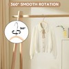 BP4U Slim Birch Wood Hangers with Pants Bar & Non-Slip Rubber Strips, Heavy Duty, 360° Swivel Hook, Space-Saving for Suits, Dresses & Trousers - 4 of 4