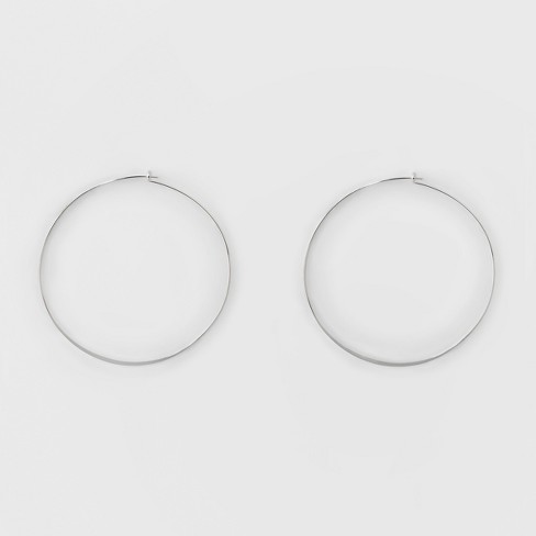 Big thin hot sale silver hoops