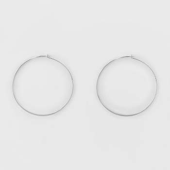 Large Thin Wire Hoop Earrings - A New Day™ Silver