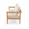 Outdoor Patio Loveseat Sofa with Cushions and Acacia Wood Frame, Comfortable 2-Seat Sofa for Porch, Garden, Deck, or Backyard-The Pop Home - 4 of 4