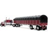 Peterbilt 389 w/63" Flat Top Sleeper and 53’ Wilson Flatbed Trailer w/Wagon Maroon w/White 1/64 Diecast Model by DCP/First Gear - 3 of 4