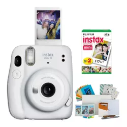 Fujifilm Instax Mini 11 Instant Film Camera (White) with Mini Film Bundle