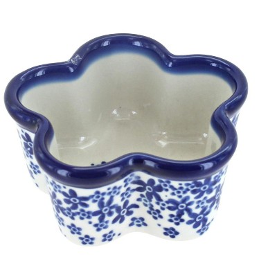 Blue Rose Polish Pottery Fleurette Mini Baker - Flower Shape