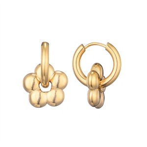 Adornia Tarnish Resistant 18k Gold Plated Flower Huggie Hoop Earrings - 1 of 4
