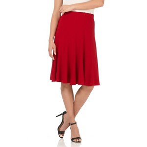 Rekucci Women's Ease into Comfort Flared Knit Skirt – Pull-On Style with Tummy Control and Flattering Flared Hem - 1 of 4