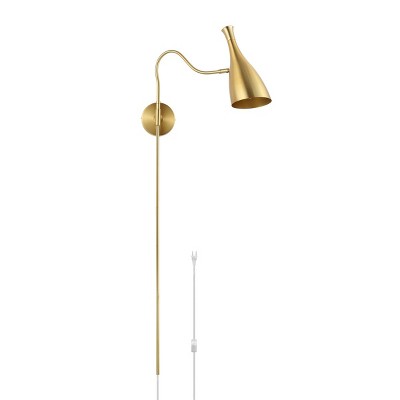 Hellene Brass Swing Arm Wall Sconce with Pivoting Head