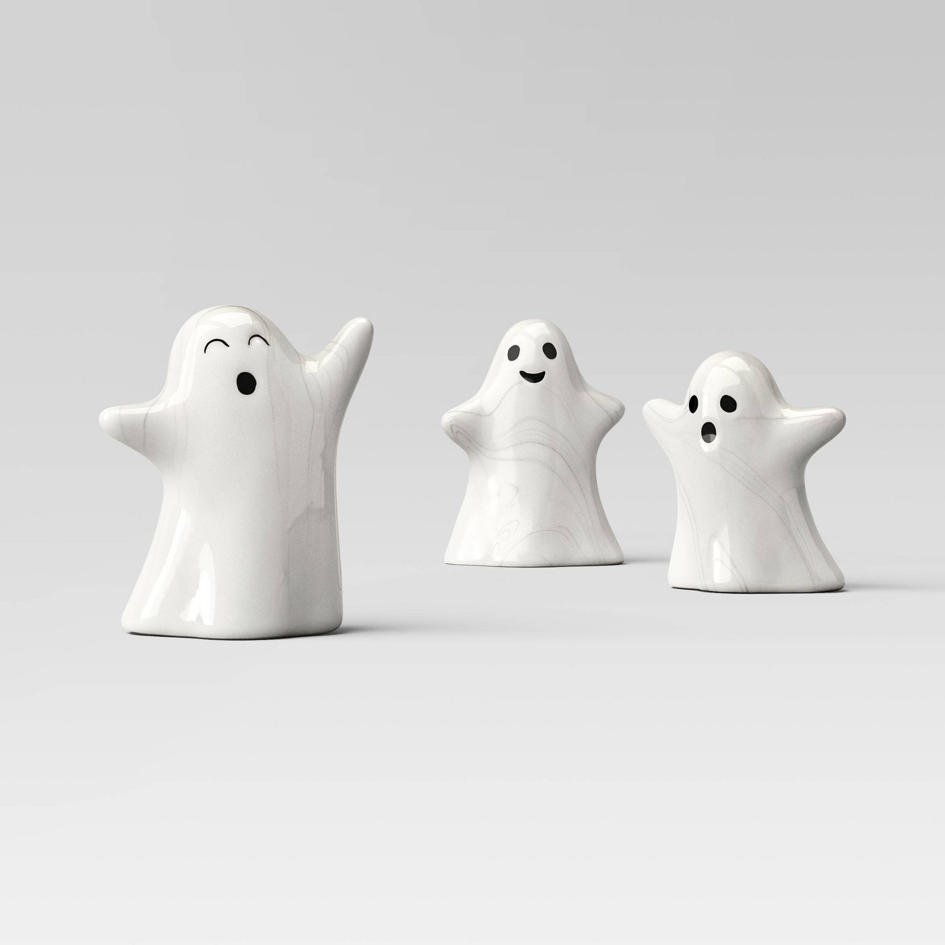 3pc Ghosts Mini Mantle Ceramic Decorative Accent Set - Hyde and EEK! Boutique™