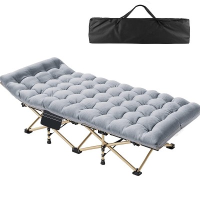 SUGIFT Wide Foldable Camping Cot  with Mattress Heavy-Duty Indoor & Outdoor Sleeping Cot Folding Bed with Carry Bag