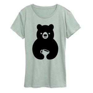 Women's - Instant Message - Coffee Bear Short Sleeve Graphic T-Shirt - 1 of 4