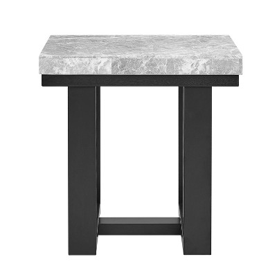 Lucca Gray Marble and Espresso Wood 3-Piece Occasional Set