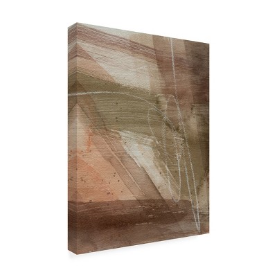 Modern Abstract Brown and White Canvas Art with Wood Frame