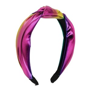 Unique Bargains Women's Elegant Glossy Knotted Wide Hairband 6.69"x5.12" Dark Assorted Color 1 Pc - 1 of 3