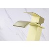 ChicFurnit Bathroom Sink Faucet Waterfall Spout Single Handle Trendy Design for Contemporary Spaces, Gold, 10.4"*8.1"*2.8" - 4 of 4