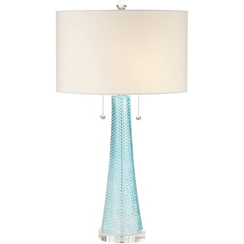 Aqua blue best sale glass table lamps