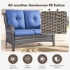Buenhomino 4 Pieces Patio Conversation Set Outdoor Rattan Patio Furniture Set Wicker Chair with Thick Cushion and Glass Table for Patio Backyard Porch - 2 of 4