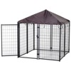 PawHut Lockable Dog House Kennel with Water-resistant Roof for Small and Medium Sized Pets, 4.6' x 4.6' x 5' - 4 of 4